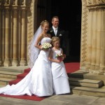 Bride groom and child