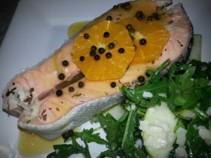 Cooked fish with orange