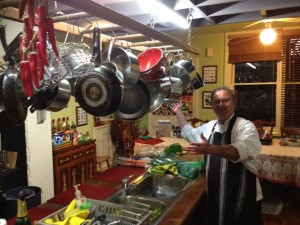 Steve in the kitchen at Mananga homestead Berry