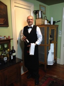 Martin serving wine